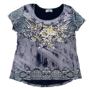 Vintage Y2K Floral Fairy Grunge Whimsical Gothic Print T-shirt Tshirt